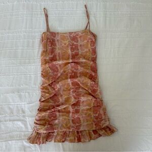 REVOLVE pink and orange snake skin dress